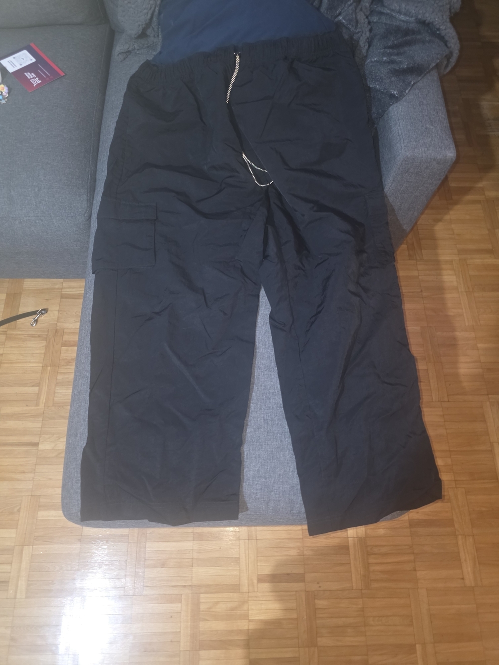 Nike Black Cargo Track Pants with Drawstring